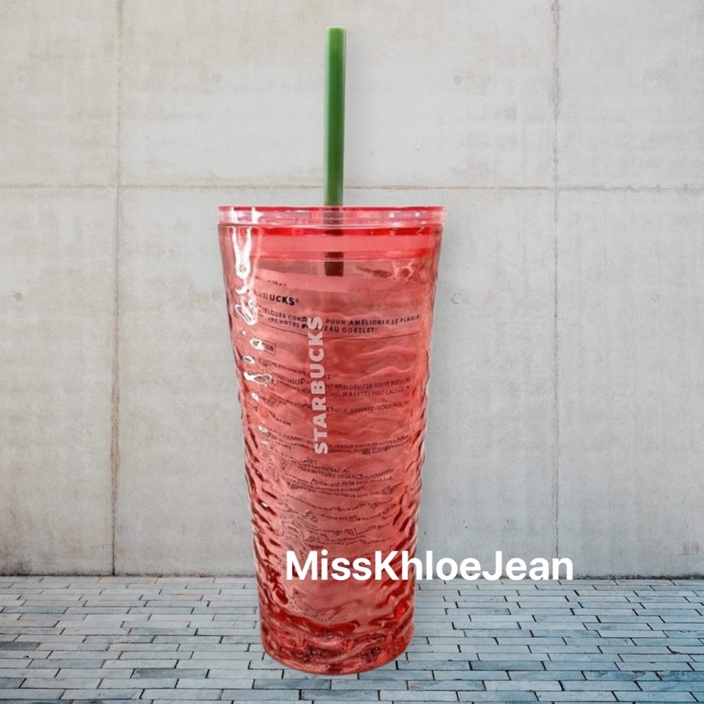 - Starbucks 2022 Fall ‘Hammered Begonia’ Pink Glass Cold Cup Tumbler